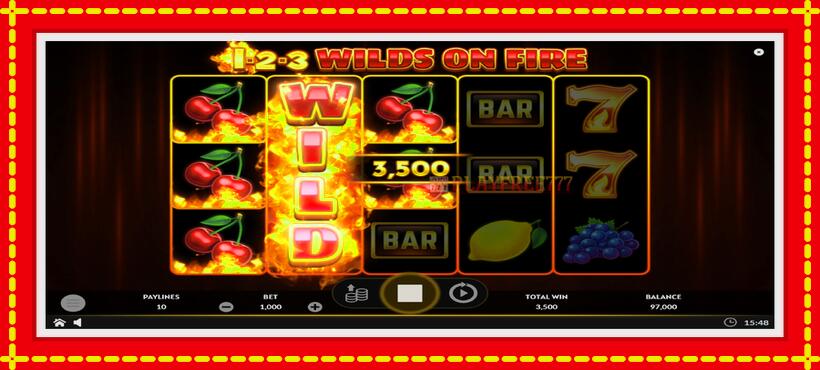 Slot machine 1-2-3 Wilds on Fire with access to free game online, picture 3