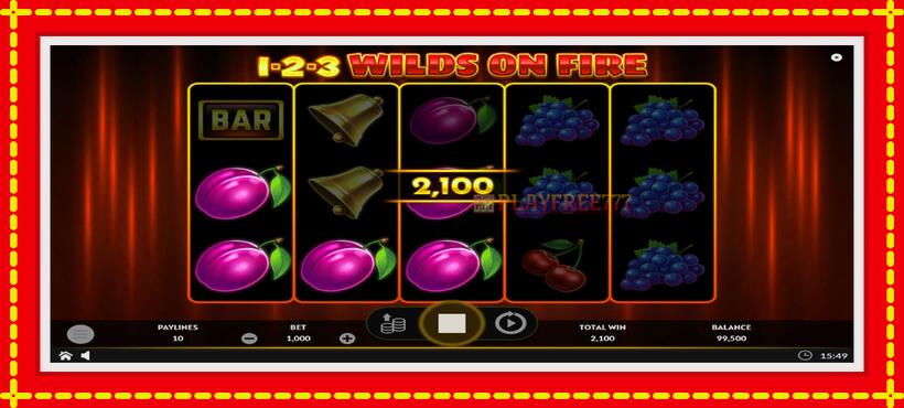 Slot machine 1-2-3 Wilds on Fire with access to free game online, picture 4