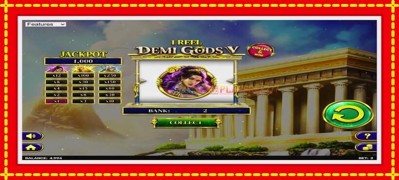 Slot machine 1 Reel - Demi Gods V with access to free game online, picture 3