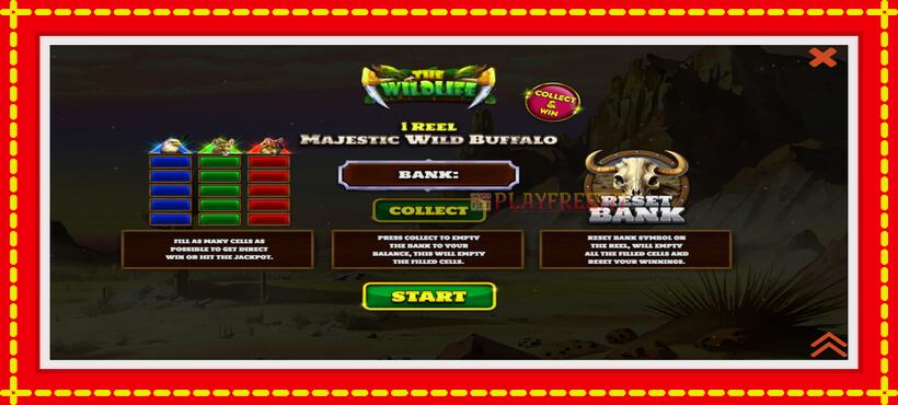 Slot machine 1 Reel Majestic Wild Buffalo with access to free game online, picture 1