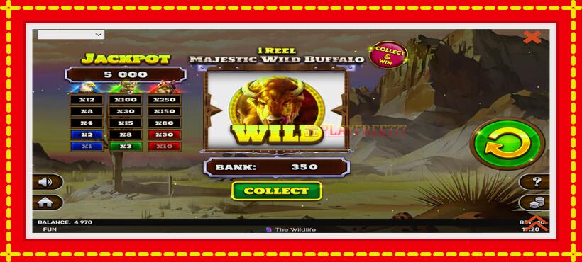 Slot machine 1 Reel Majestic Wild Buffalo with access to free game online, picture 4