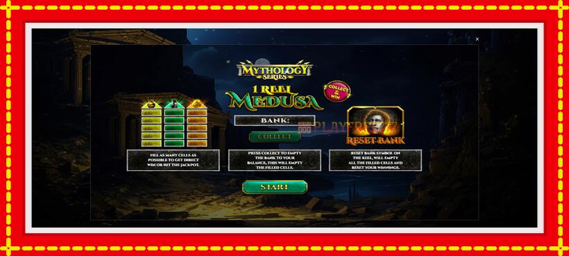 Slot machine 1 Reel Medusa with access to free game online, picture 1