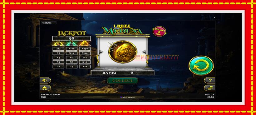 Slot machine 1 Reel Medusa with access to free game online, picture 2