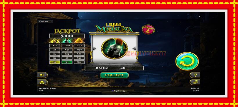 Slot machine 1 Reel Medusa with access to free game online, picture 3