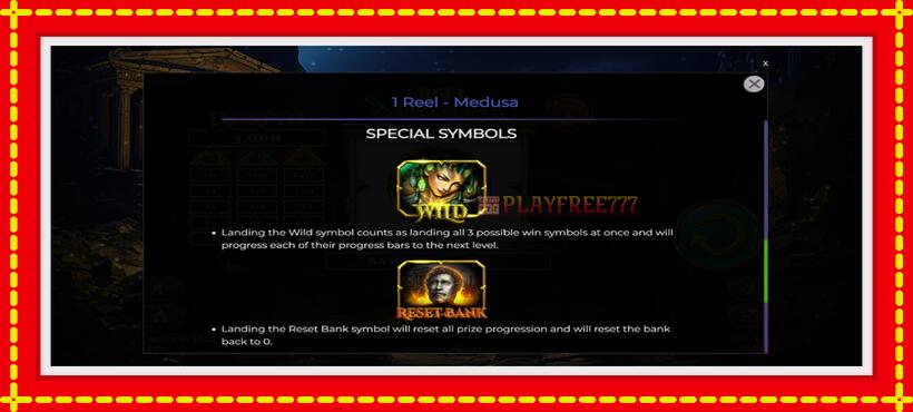 Slot machine 1 Reel Medusa with access to free game online, picture 7