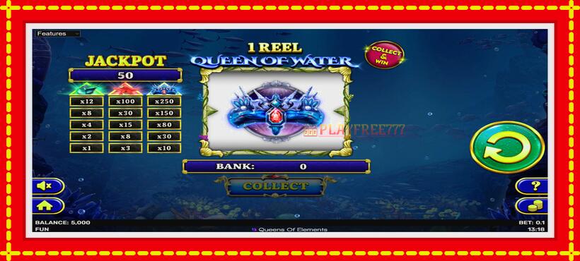 Slot machine 1 Reel Queen of Water with access to free game online, picture 2