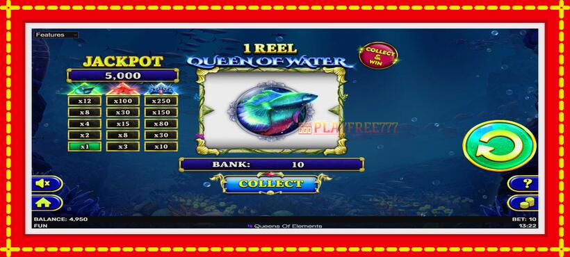 Slot machine 1 Reel Queen of Water with access to free game online, picture 4