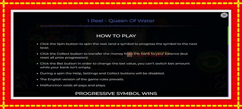 Slot machine 1 Reel Queen of Water with access to free game online, picture 5