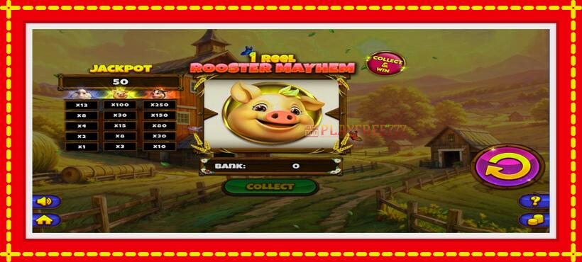 Slot machine 1 Reel Rooster Mayhem with access to free game online, picture 3