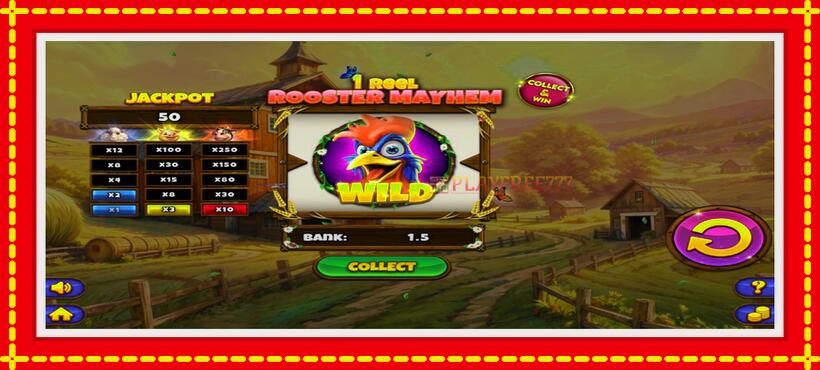 Slot machine 1 Reel Rooster Mayhem with access to free game online, picture 4