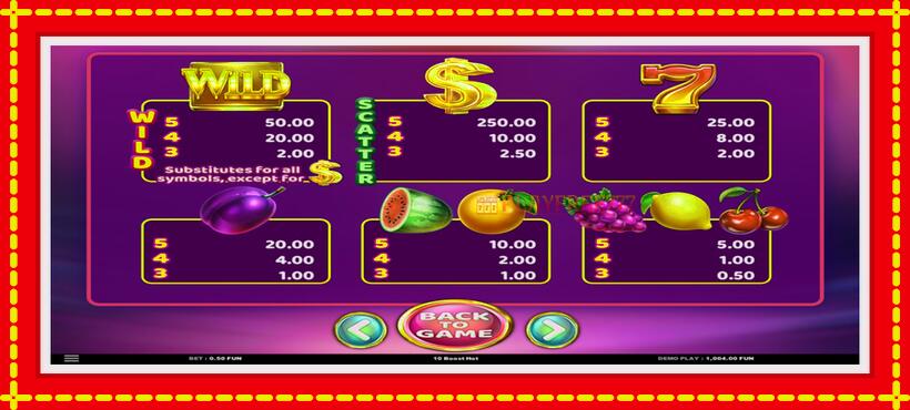 Slot machine 10 Boost Hot with access to free game online, picture 4