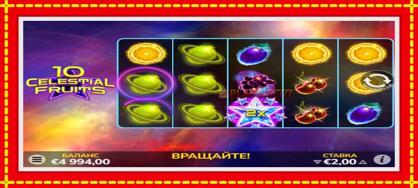 Slot machine 10 Celestial Fruits with access to free game online, picture 2