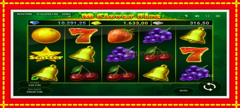 Slot machine 10 Clover Fire with access to free game online, picture 2