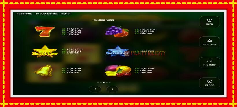 Slot machine 10 Clover Fire with access to free game online, picture 6