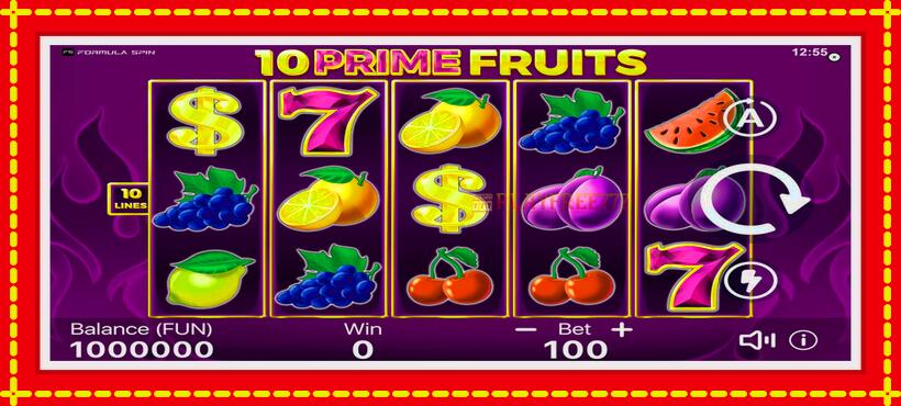 Slot machine 10 Prime Fruits with access to free game online, picture 1