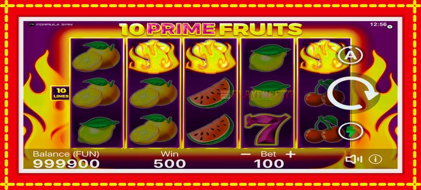 Slot machine 10 Prime Fruits with access to free game online, picture 2