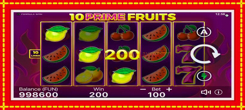 Slot machine 10 Prime Fruits with access to free game online, picture 3