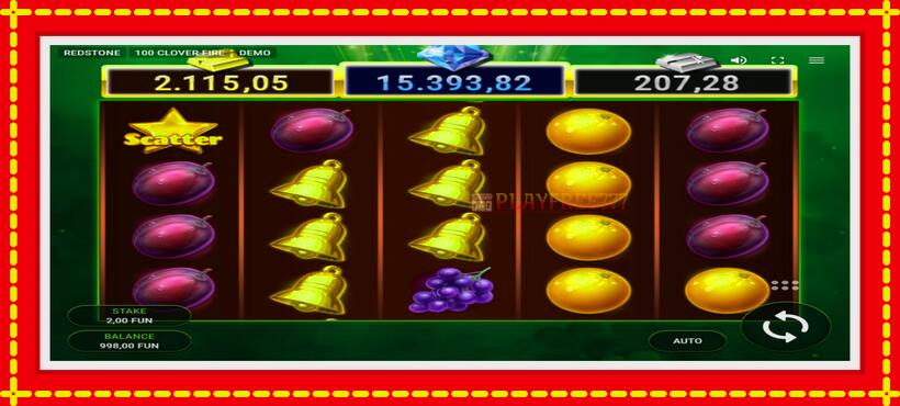 Slot machine 100 Clover Fire with access to free game online, picture 2