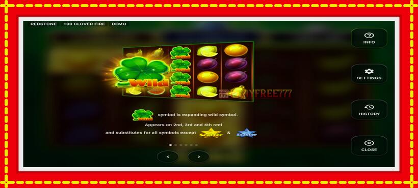 Slot machine 100 Clover Fire with access to free game online, picture 4