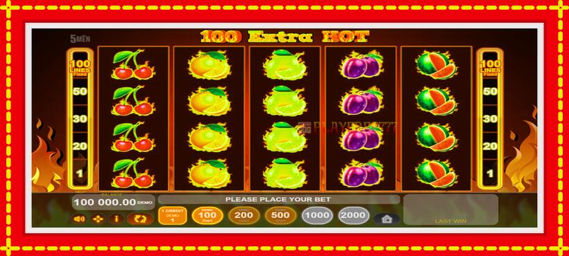 Slot machine 100 Extra Hot with access to free game online, picture 1