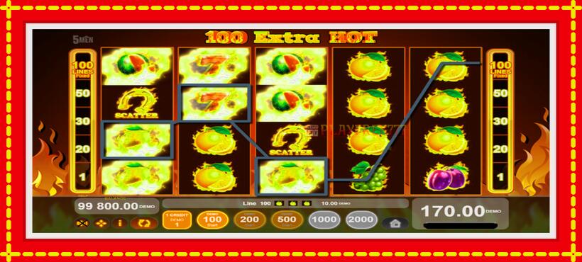 Slot machine 100 Extra Hot with access to free game online, picture 2