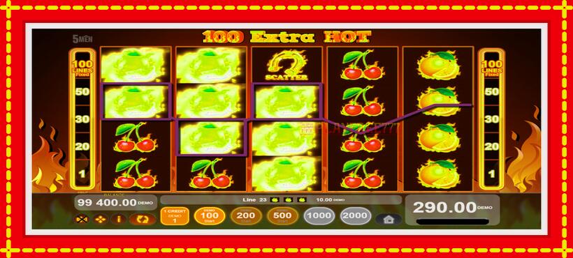 Slot machine 100 Extra Hot with access to free game online, picture 4