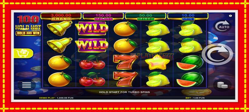 Slot machine 100 Hold Hot Hold and Win with access to free game online, picture 2