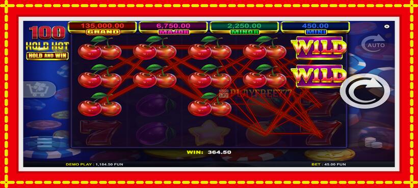 Slot machine 100 Hold Hot Hold and Win with access to free game online, picture 3