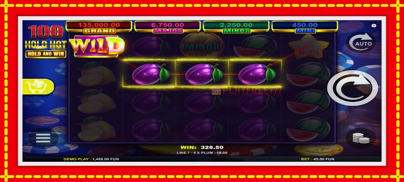 Slot machine 100 Hold Hot Hold and Win with access to free game online, picture 4