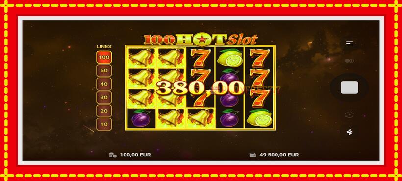 Slot machine 100 Hot Slot with access to free game online, picture 3