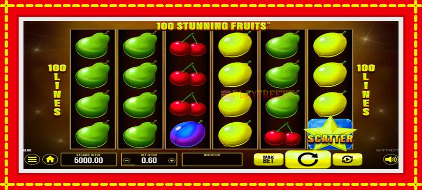 Slot machine 100 Stunning Fruits with access to free game online, picture 1