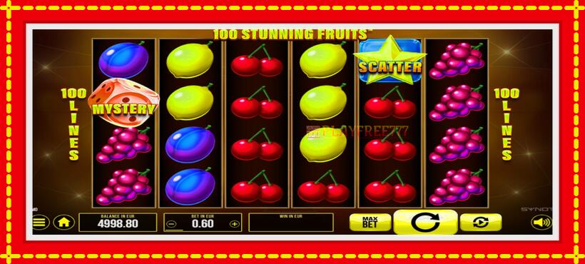 Slot machine 100 Stunning Fruits with access to free game online, picture 2