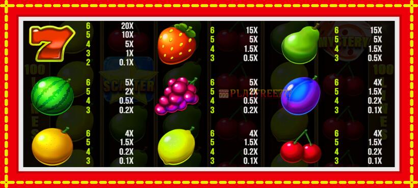 Slot machine 100 Stunning Fruits with access to free game online, picture 4