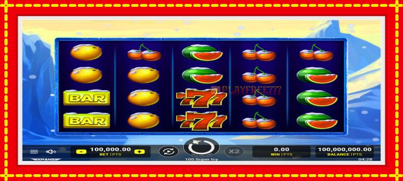 Slot machine 100 Super Icy with access to free game online, picture 1