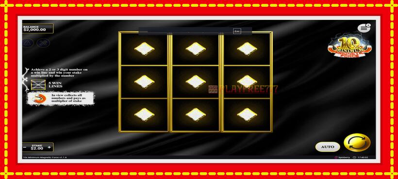 Slot machine 10x Minimum Magnetic Force with access to free game online, picture 1