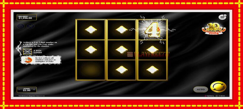 Slot machine 10x Minimum Magnetic Force with access to free game online, picture 2