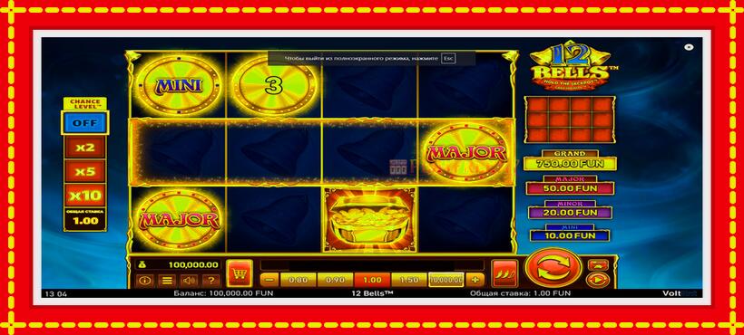 Slot machine 12 Bells with access to free game online, picture 1