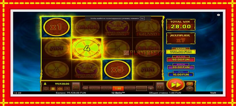 Slot machine 12 Bells with access to free game online, picture 4