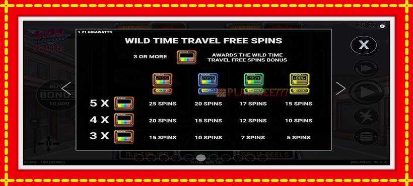 Slot machine 1.21 Gigawatts with access to free game online, picture 6