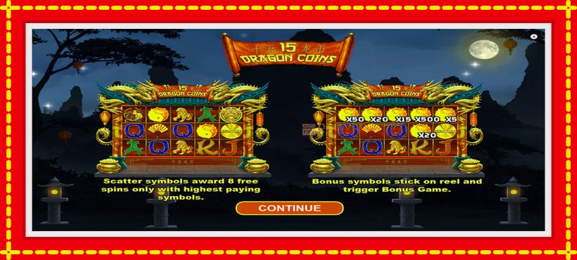 Slot machine 15 Dragon Coins with access to free game online, picture 1