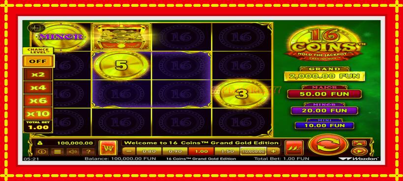 Slot machine 16 Coins Grand Gold Edition with access to free game online, picture 2