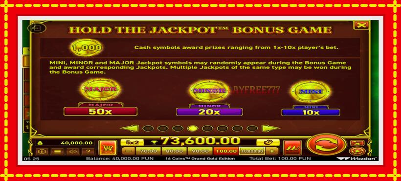 Slot machine 16 Coins Grand Gold Edition with access to free game online, picture 6