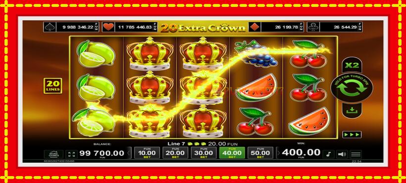 Slot machine 20 Extra Crown with access to free game online, picture 4