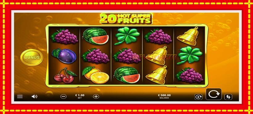 Slot machine 20 Hot Super Fruits with access to free game online, picture 1