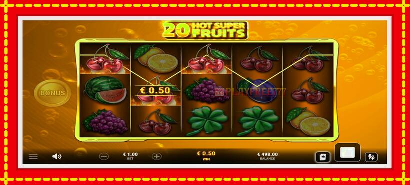 Slot machine 20 Hot Super Fruits with access to free game online, picture 2