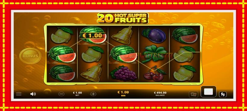 Slot machine 20 Hot Super Fruits with access to free game online, picture 3