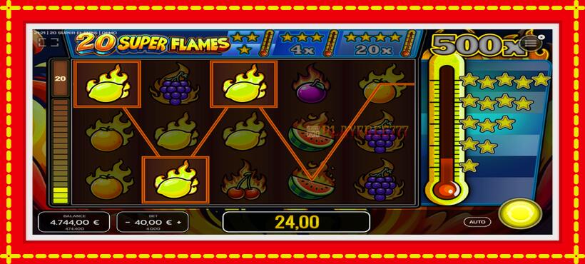 Slot machine 20 Super Flames with access to free game online, picture 3