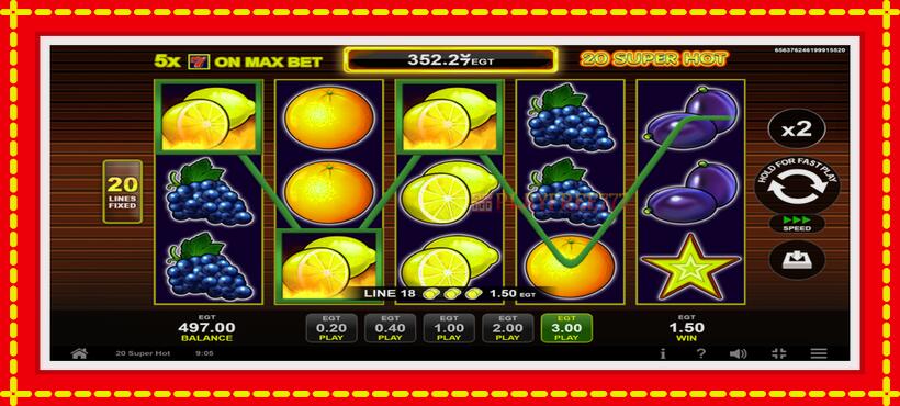 Slot machine 20 Super Hot with access to free game online, picture 2