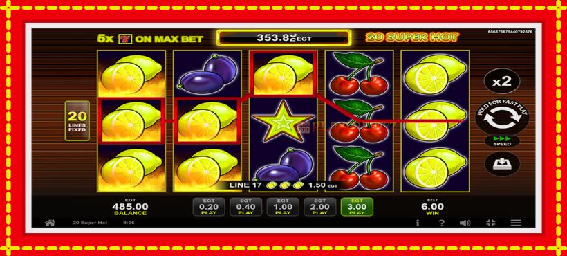 Slot machine 20 Super Hot with access to free game online, picture 3