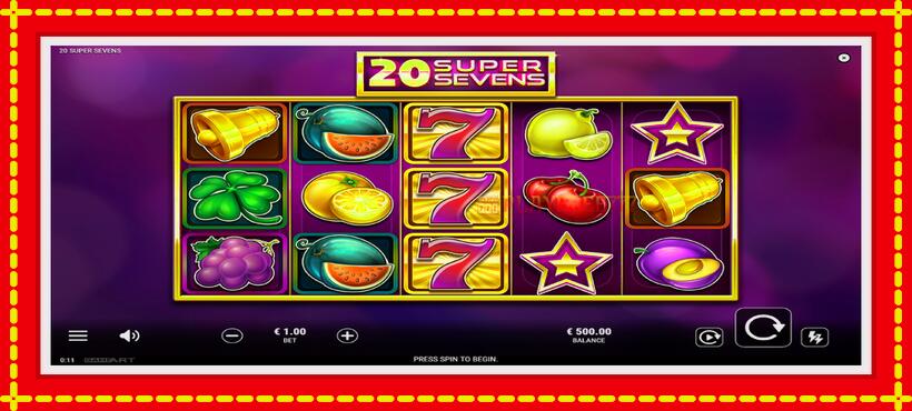 Slot machine 20 Super Sevens with access to free game online, picture 2